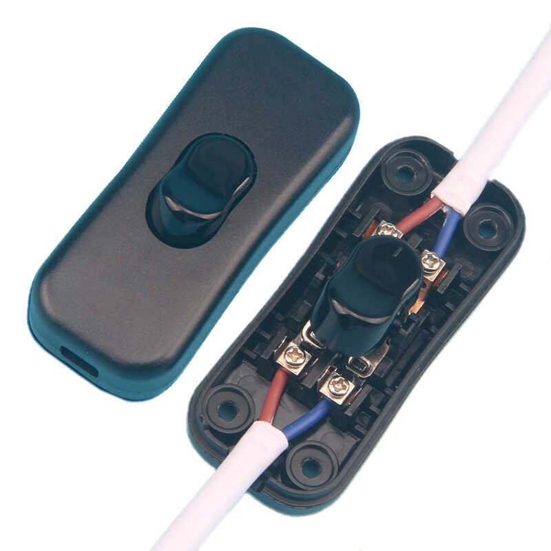 On/Off Black Inline Table Lamp Desk Light Cord Cable Switch 110-250V ...