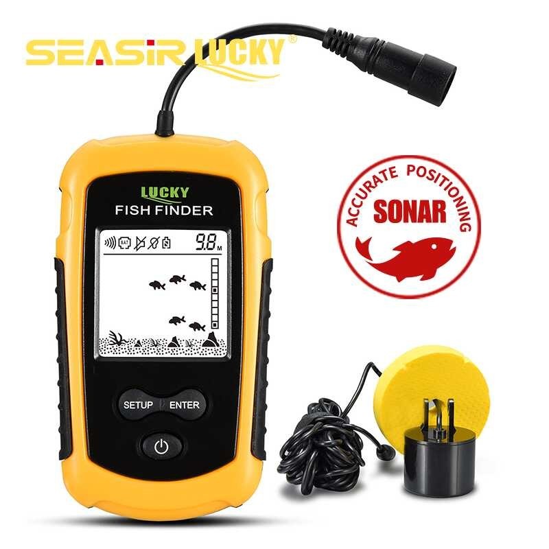 Ecoscandaglio Portatile LUCKY FF1108-1CT Con Trasduttore, Profondità 100m, Schermo A Colori