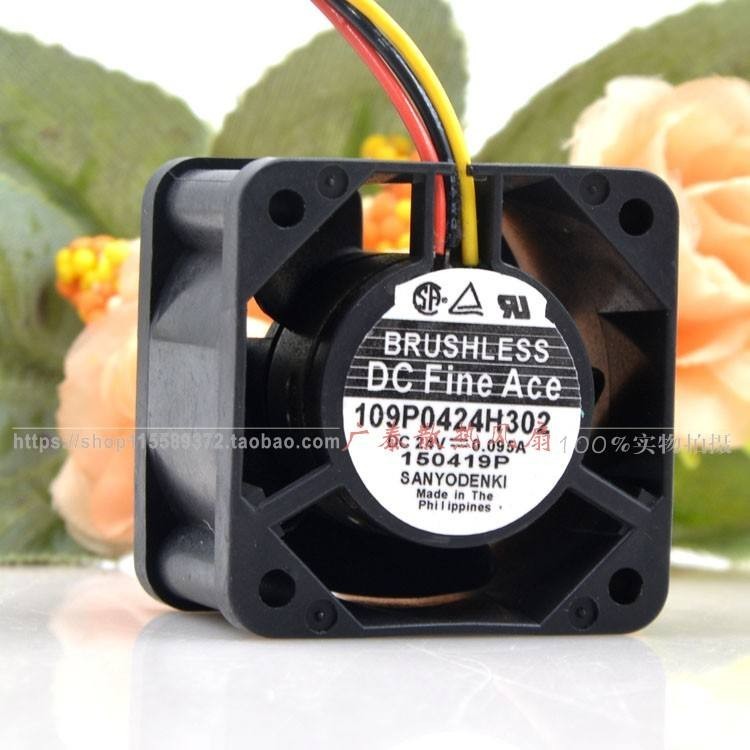 Sanyo 109P0424H302 24V 0.095A 40x40x28mm Mini Inverter Cooling Fan, 2-Wire