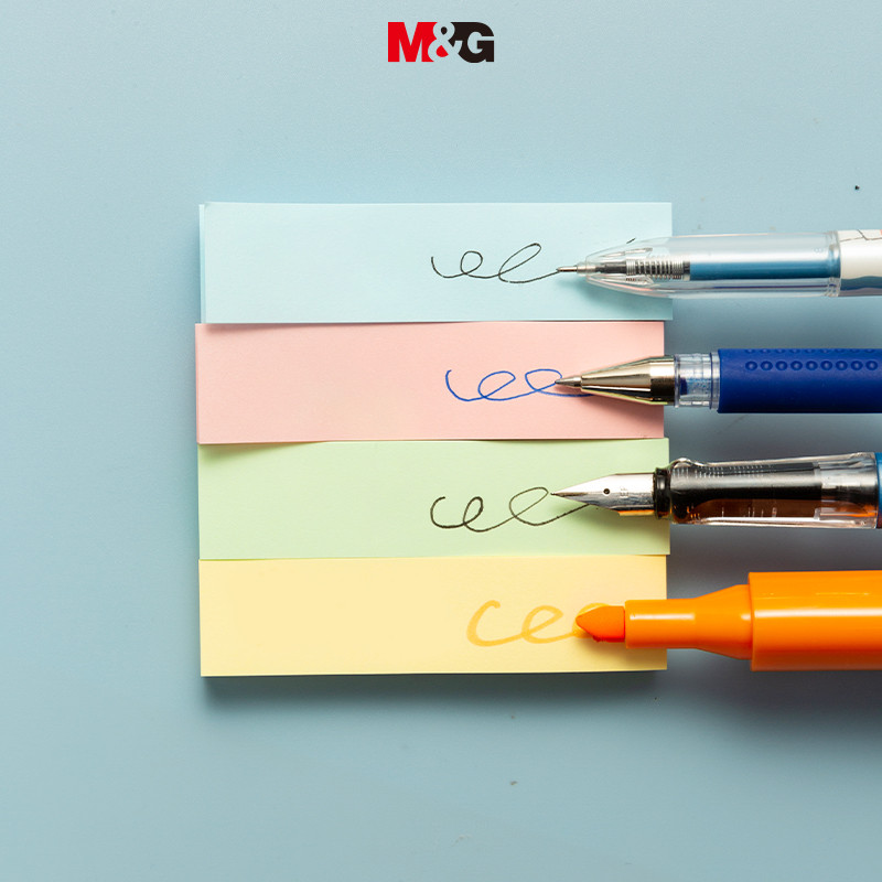 M&g 400 ชิ้น 4 สี Sticky Notes 76*19 มม. Sticky Notes ป้าย Planners ...