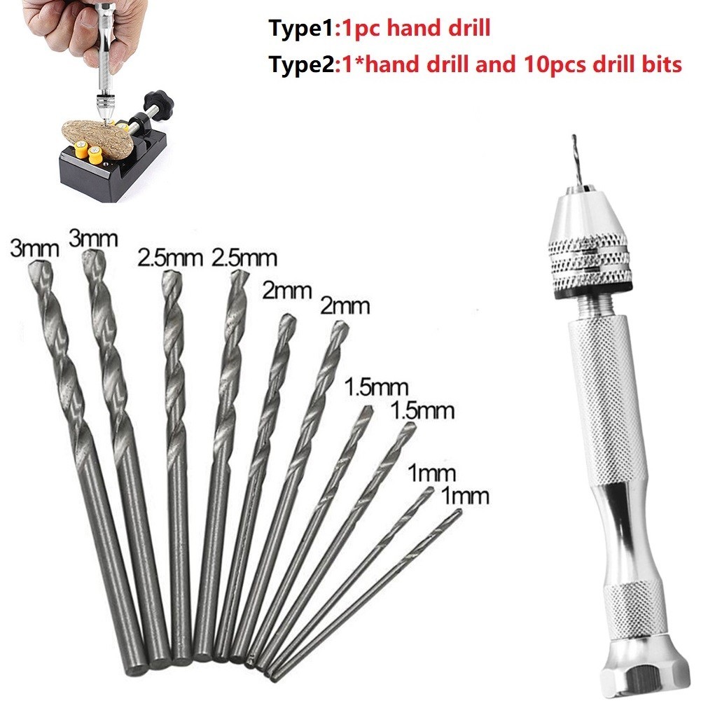 [MB] Mini Tiny Micro HSS เกลียวมือผลักดันเจาะ Chuck เจาะ 0.3-3.2 มม. ...