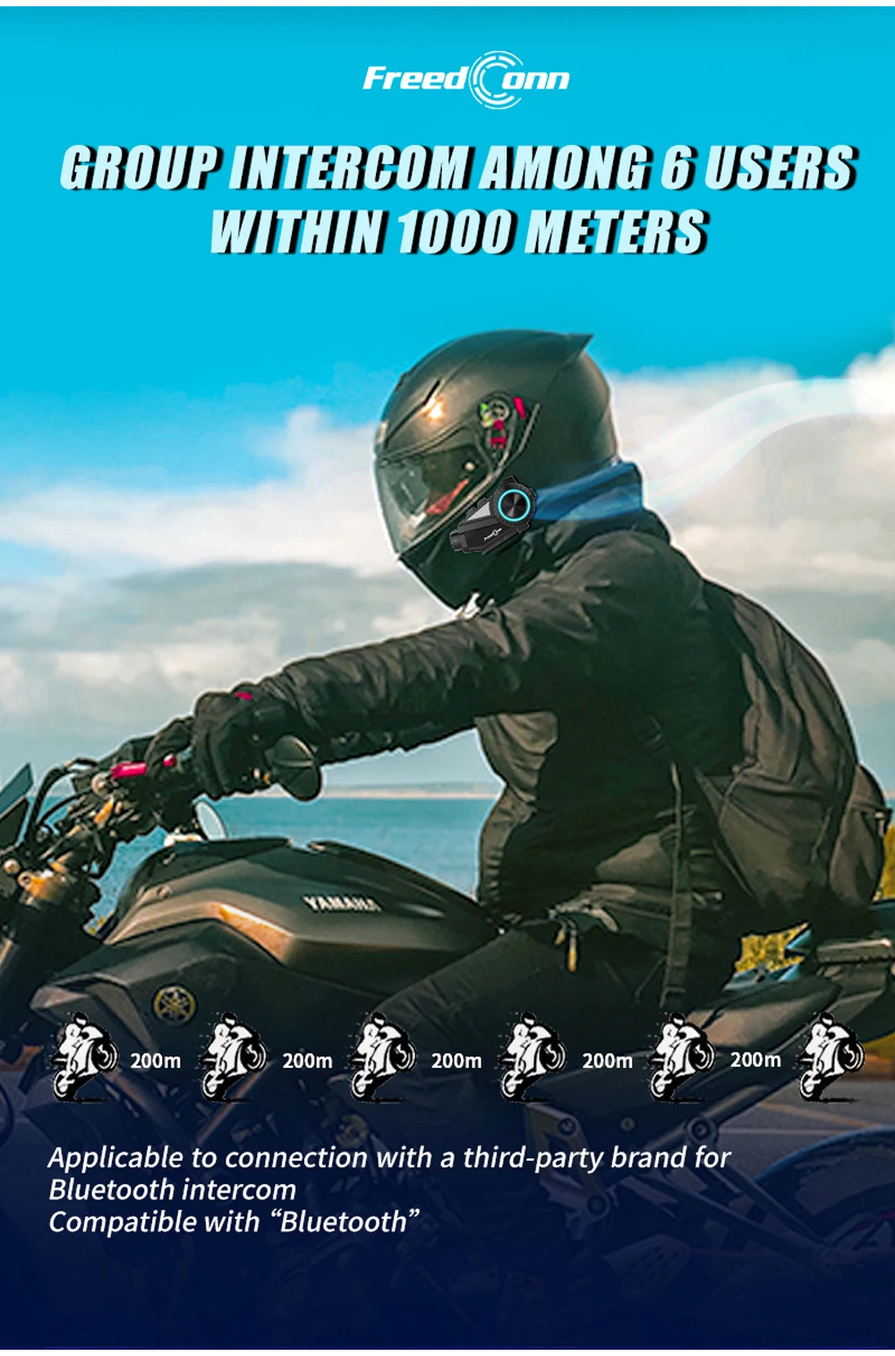 หมวกกันน็อคมอเตอร์ไซค์ Freedconn R3 Pro บลูทูธอินเตอร์คอม | Shopee Thailand