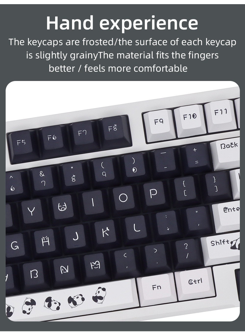 Panda Keycaps สีดําและสีขาวโปรไฟล์เชอร์รี่ Pbt Dub Sye Key Caps Pbt ...