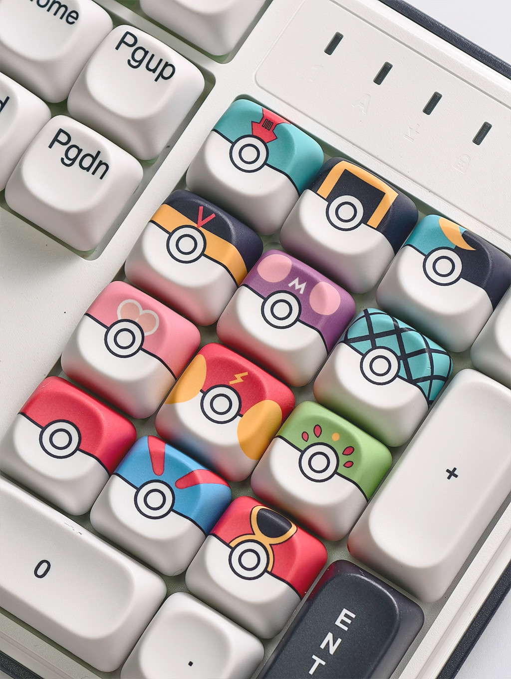 Poké Ball Keycaps โปรไฟล์ MOA 12 คีย์ PBT Dye Sublimation Round Keycaps ...