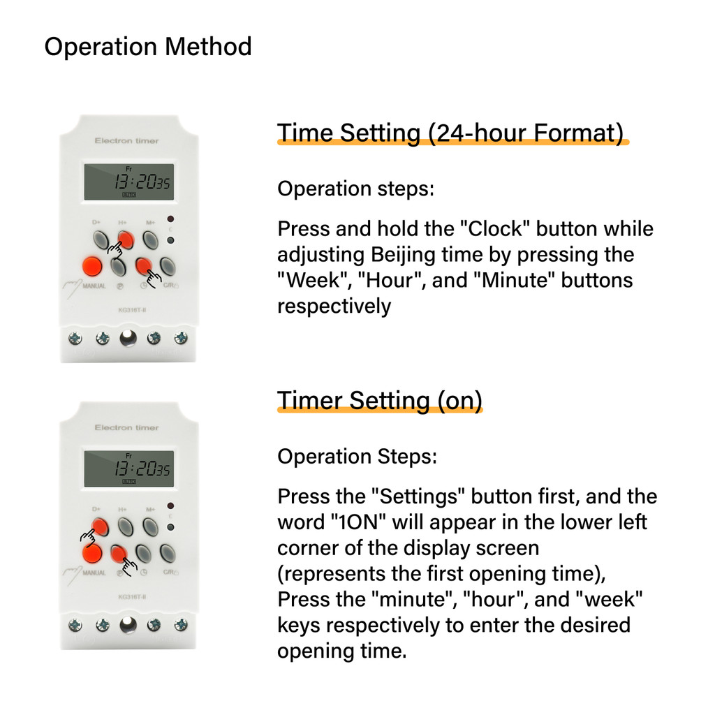 KG316T-II 25A LCD Digital Programmable Electronic Timer Time Switch ...