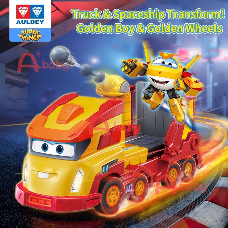 Super Wings Golden Wheels & Golden Boy Transform Truckชุดของเล่นโมเดล