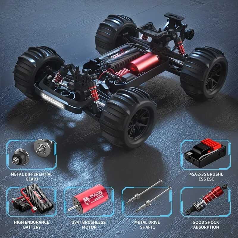 รถ Wltoys S910PRO S910 S909 S909PRO 70กม./ชม. mobil RC 4WD พร้อมรีโมท ...
