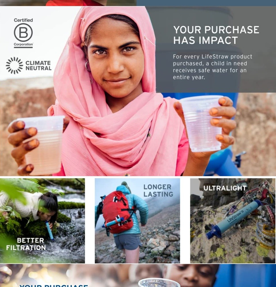 LifeStraw® Personal Water Filter By Vestergaaed, Blue หลอดกรองน้ำแบบ ...