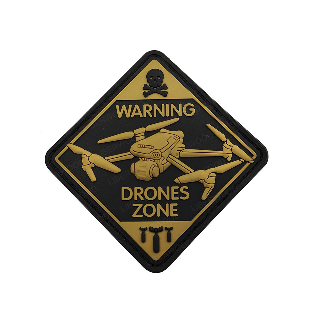 Warning DRONES ZONE ยุทธวิธี Patch Unmanned Aerial รถ UAV 3D PVC Hook ...