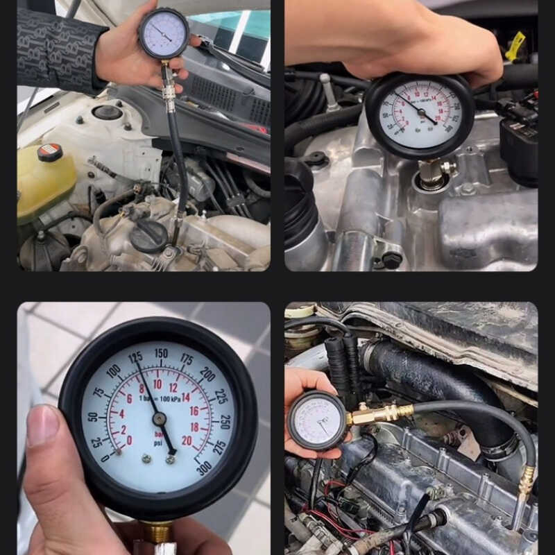Petrol Engine Cylinder Compression Tester Kit(8 Pcs) And Universal In-Line Spark Plug Engine Tester For Automotive, Car, Lawnmower, Small & Big - Foto 2