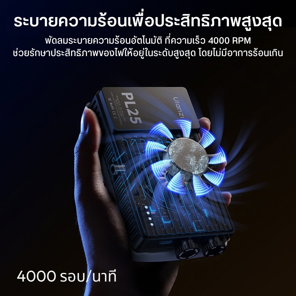 Ulanzi PL25 25W High-Power Pocket Light ไฟสตูดิโอ LED ไฟแสงนุ่ม ไฟไลฟ์ ...