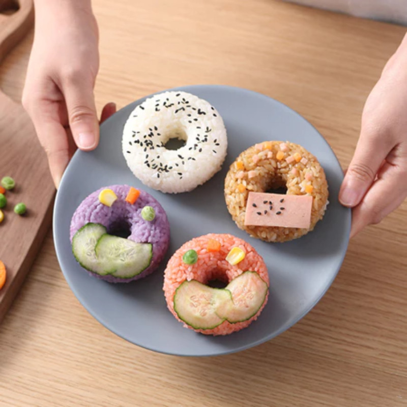 โดนัทรูปร่างรูปแบบรอบไม่ติดซูชิ Bento Maker DIY Easy Rice Ball กด ...