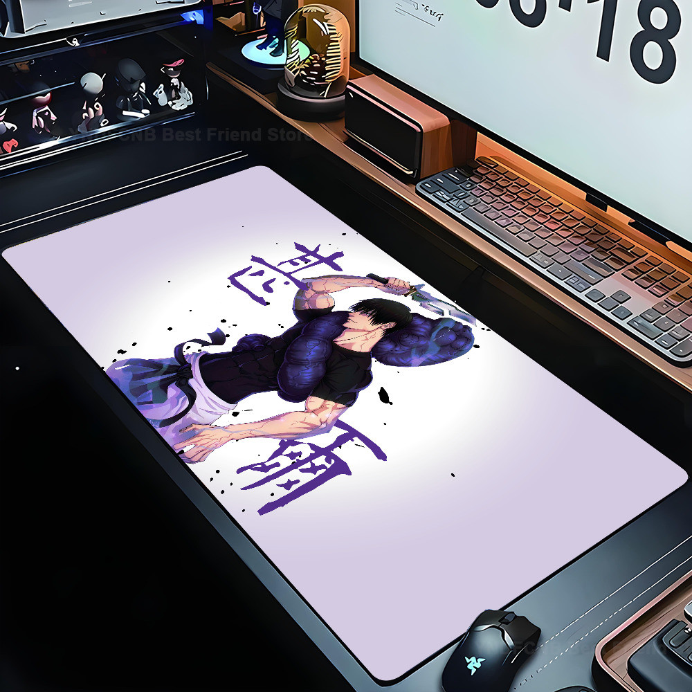 อะนิเมะ J-Jujutsu Kaisen Fushiguro Toji Mousepad แผ่นรองเม้าส์โต๊ะ Pad อุปกรณ์เสริมสําหรับเล่นเกม Prime Gaming XXL คีย์บอร์ด Pad