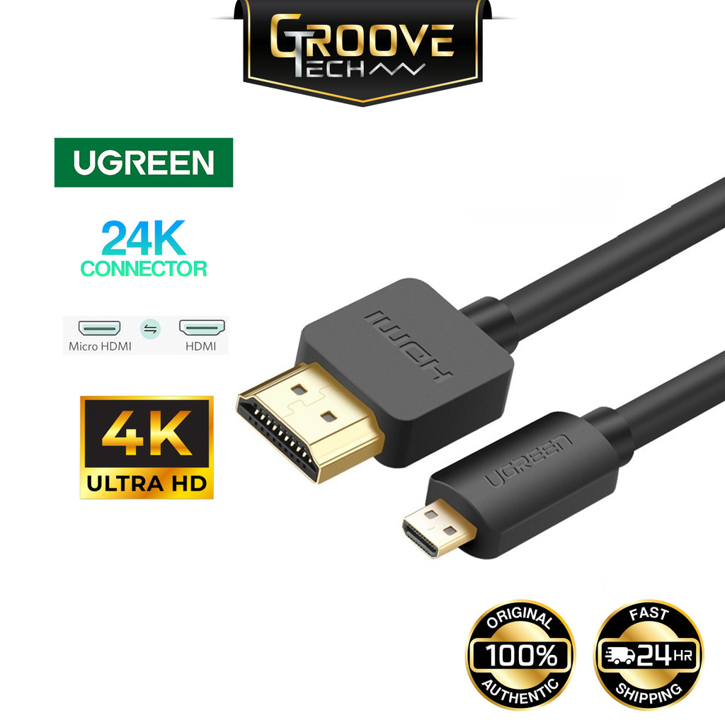 UGREEN พอร์ต Micro HDMI เป็นสาย HDMI ชายกับชายอีเธอร์เน็ตความเร็วสูง ...