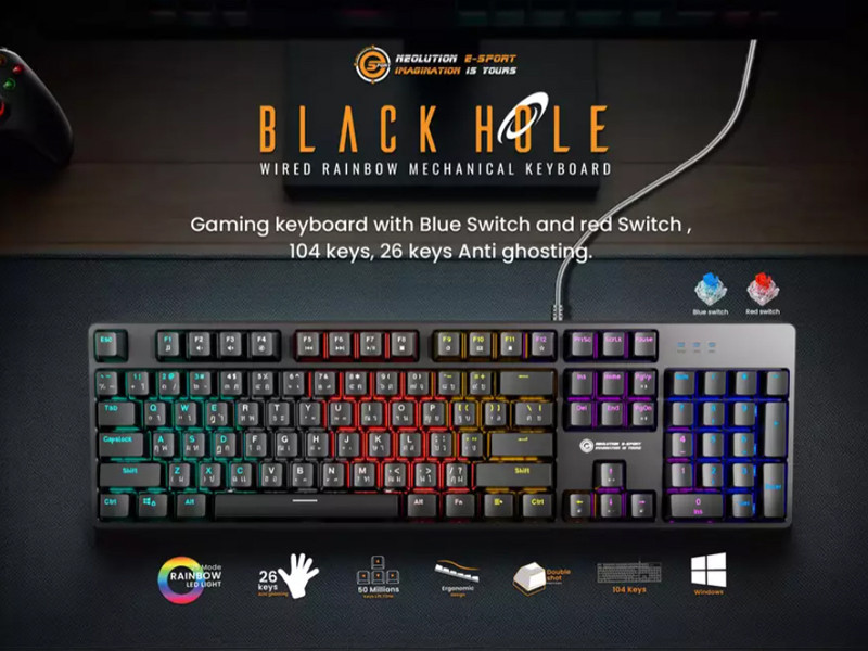 Neolution E-Sport Gaming Keyboard BLACKHOLE Blue Switch รับประกัน2ปี ...