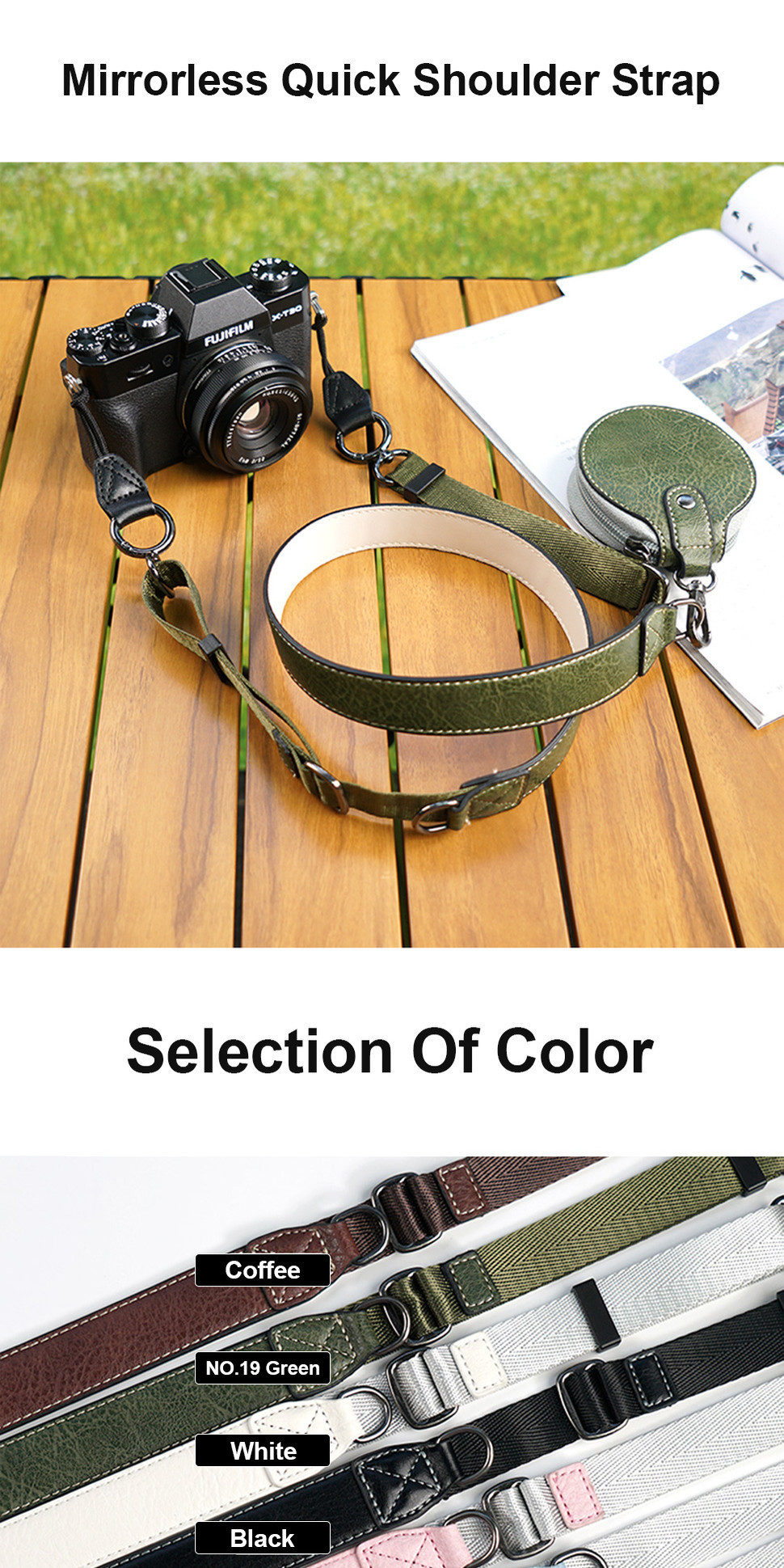 Quick Release Cameras Neck Strap สายคล้องไหล่กล้องหนัง PU Universal ...