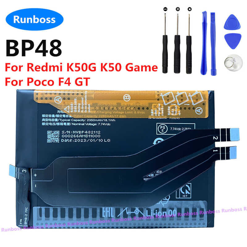 ภาพใหญ่: 4 BP48 4700mAh แบตเตอรี่ใหม่สำหรับ Xiaomi Poco F4 GT Redmi K50 ...