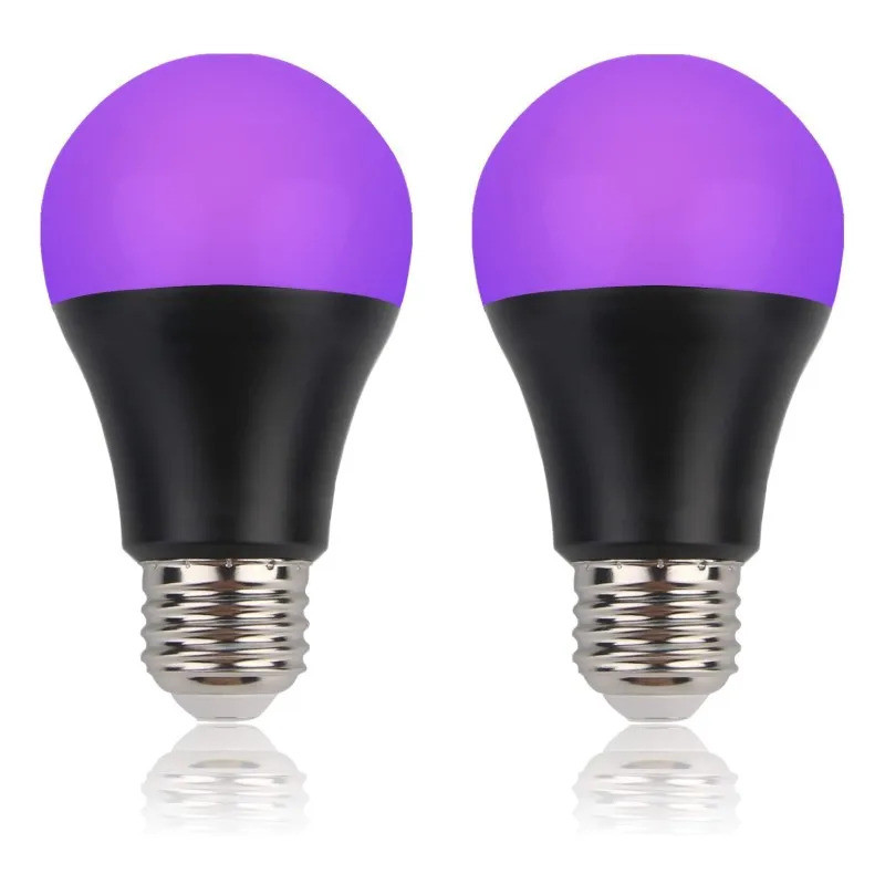 9W LED หลอดไฟสีดํา E27 UV 395nm เรืองแสงสําหรับ Body Paint Club Party ...