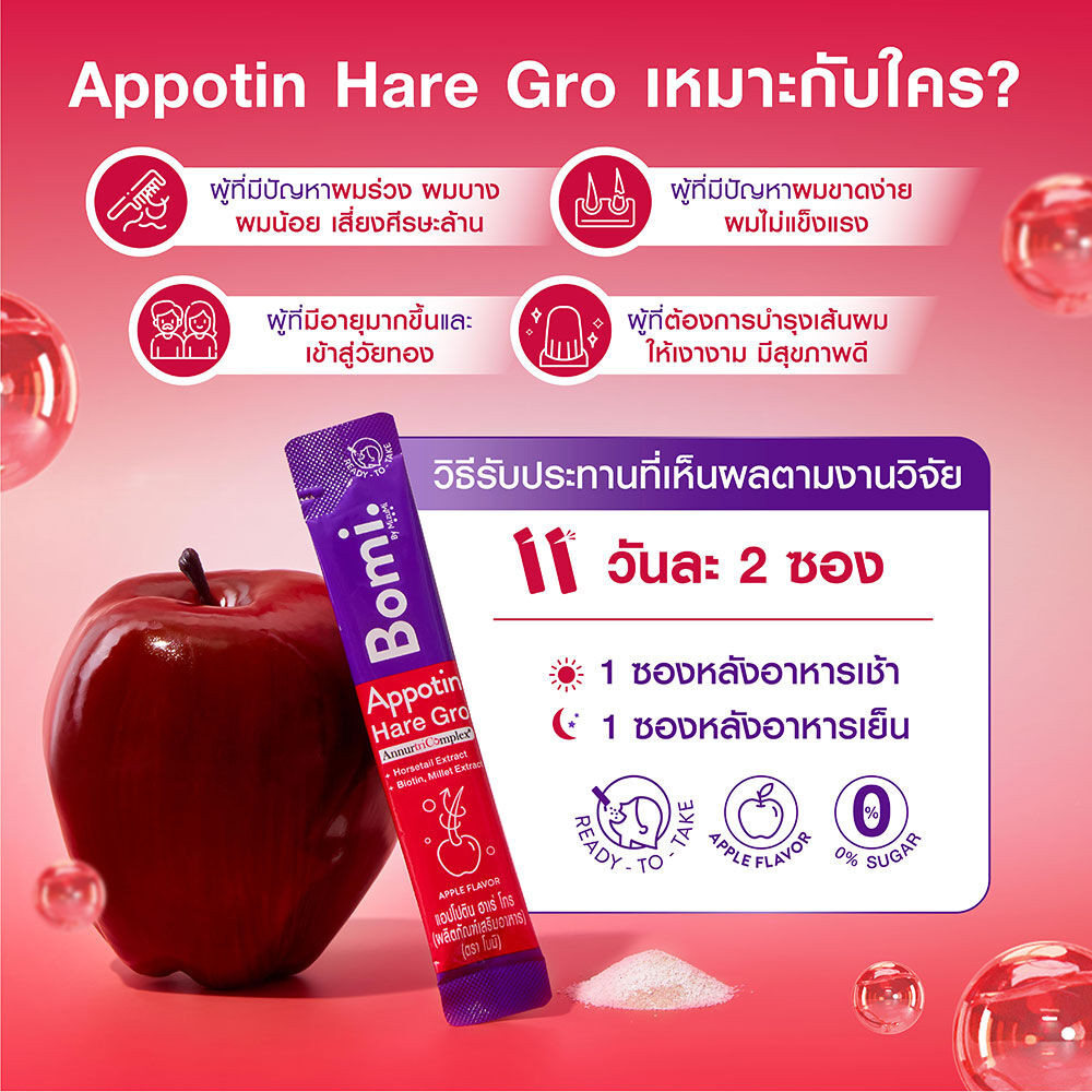 Bomi Appotin Hare Gro [2g x 14 Sachets] โบมิ ผลิตภัณฑ์เสริมอาหาร ...