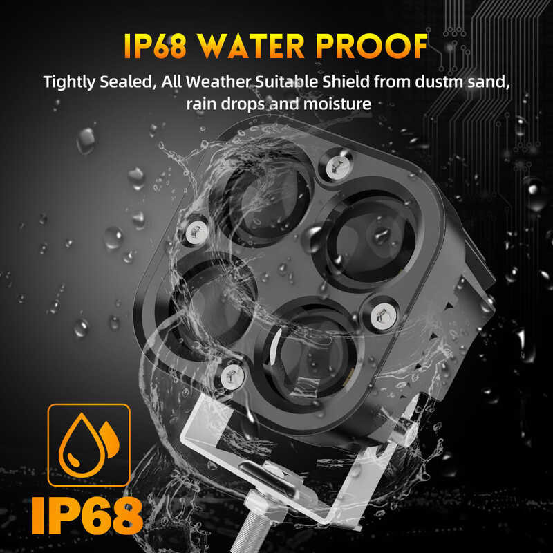 CO LIGHT 3นิ้ว100w ไฟ Led ทำงาน12d Square Spotlight รถจักรยานยนต์ขับรถ ...