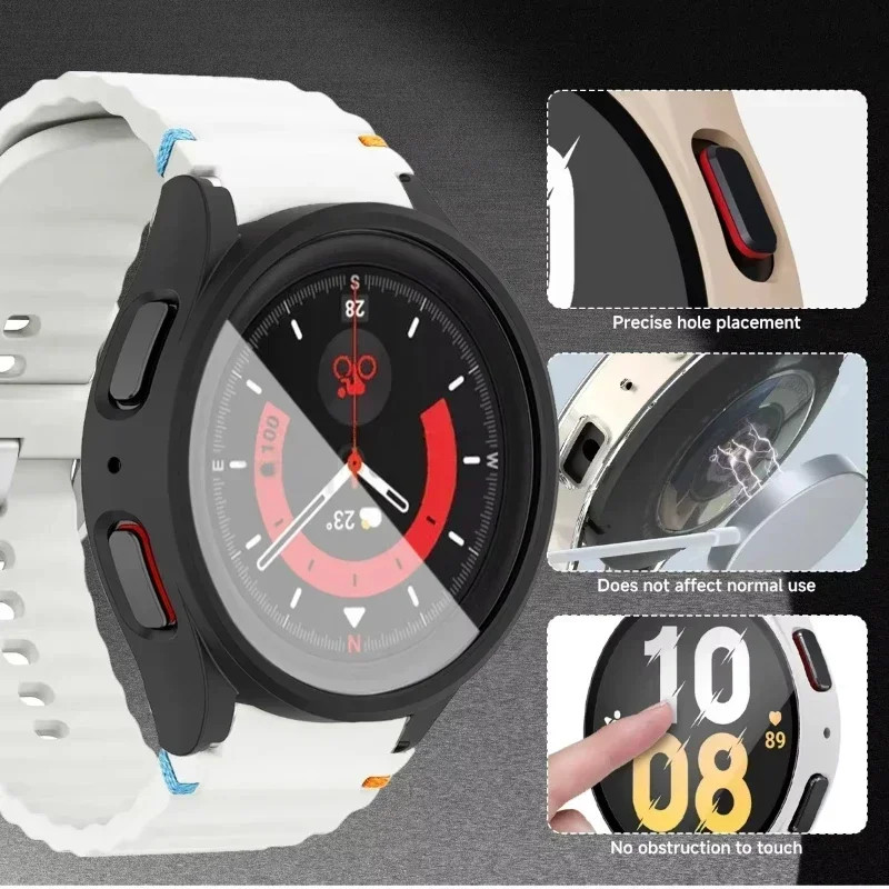 【เคส+สาย】สำหรับ Samsung Galaxy Watch 7 40MM 44MM สายรัดนาฬิกาซิลิโคน ...