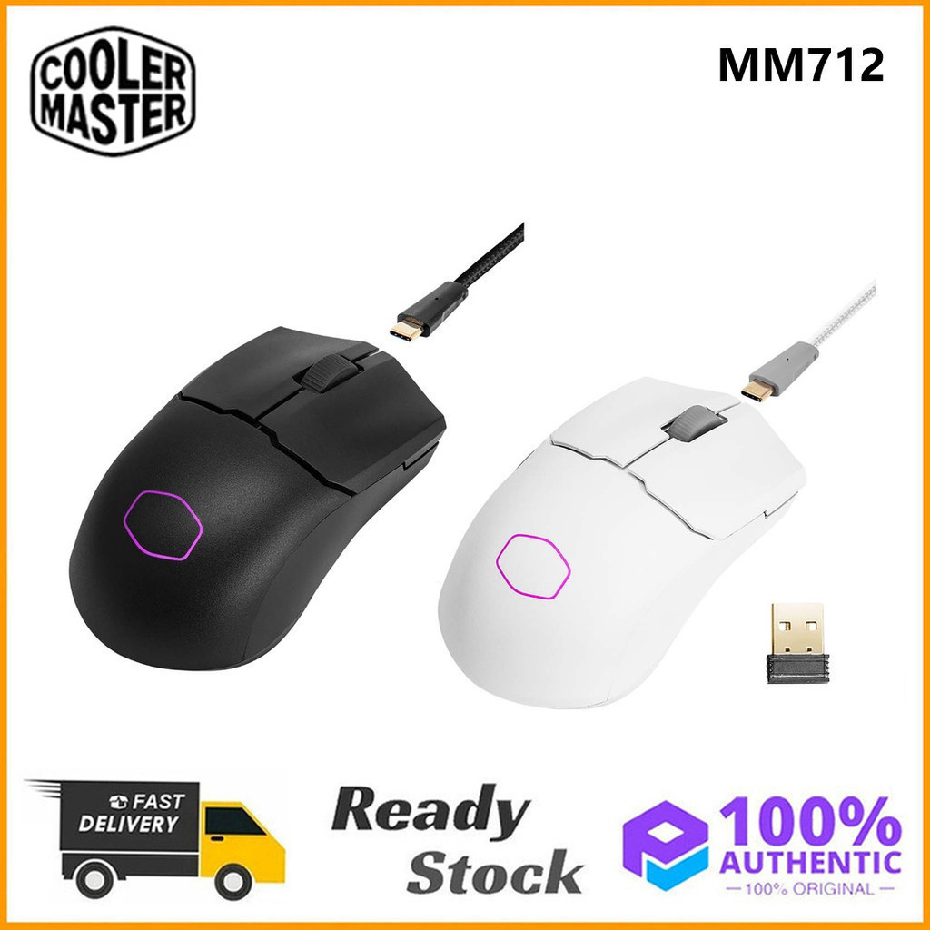 Cooler Master MM712 เมาส์สําหรับเล่นเกมไร้สายน้ําหนักเบา Bluetooth Tri ...
