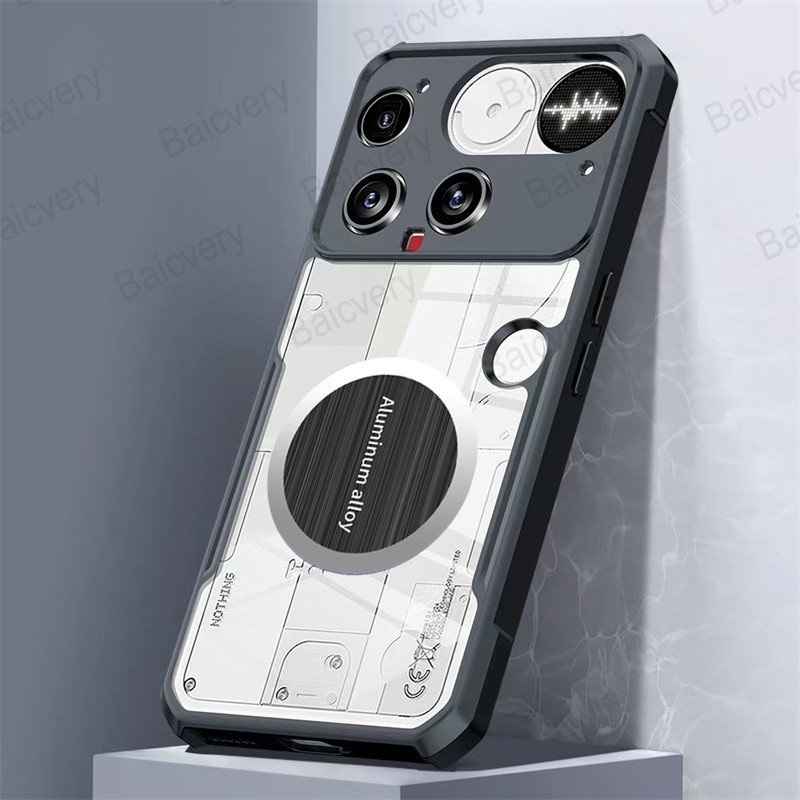 สําหรับ Nothing Phone 3 A024 พร้อมสติกเกอร์แผ่นโลหะแม่เหล็กฝาครอบอะคร ...