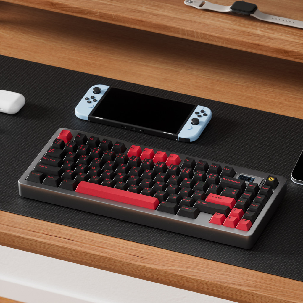 Minimalist Black Keycaps PBT Cherry Profile 1.7 มม.Thicknees ด้วยจังหวะ ...