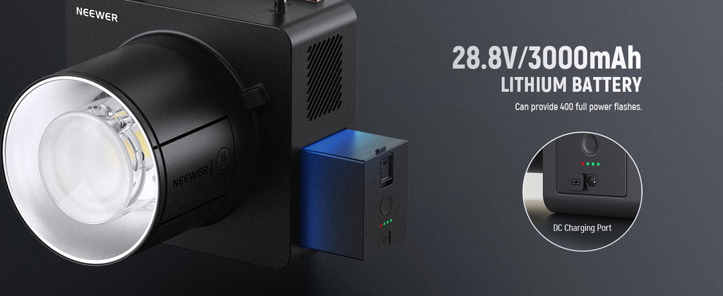 NEEDER Q6 600Ws แฟลชสตูดิโอกลางแจ้ง – 2.4G TTL, 1/8000 HSS, การควบคุมแอ ...