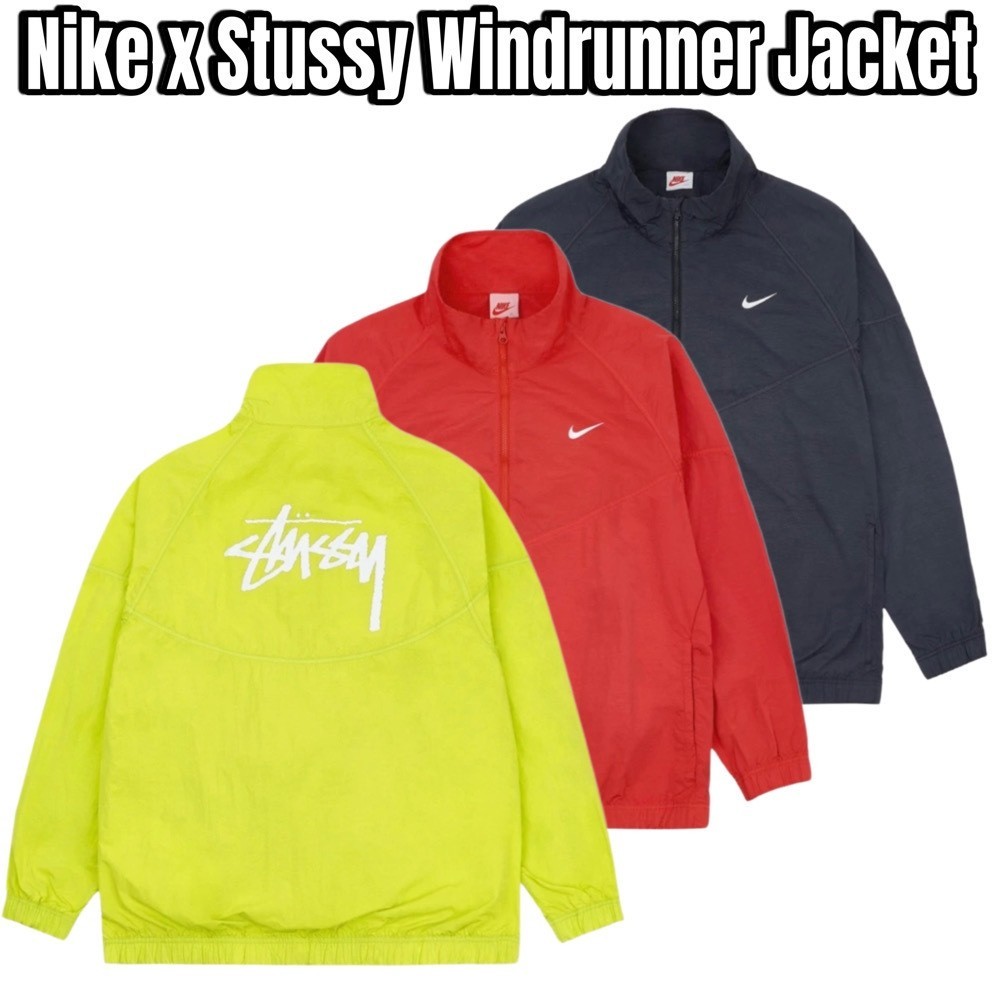 nj ♞Nike x Stussy Windrunner Jacket Off Noir/Habanero Red nj ♞Nike x Stussy Windrunner Jacket Off Noir/Habanero Red