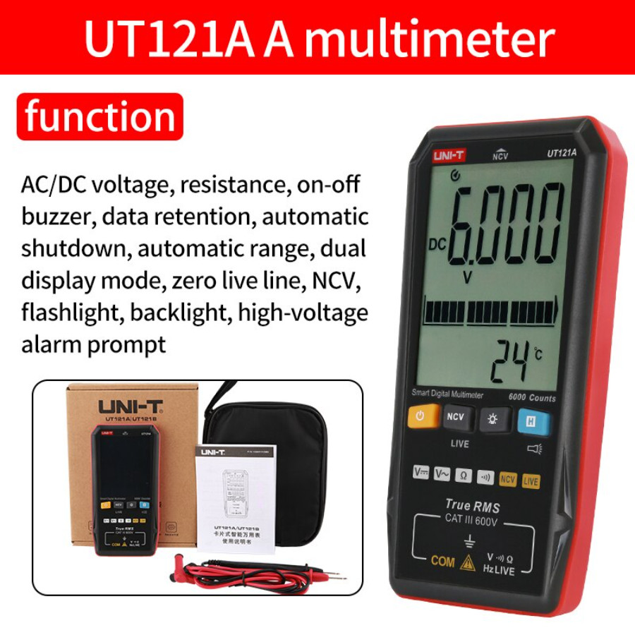 UNI-T UT121A UT121B UT122 AC DCสมาร์ทมัลติมิเตอร์แบบดิจิตอล มัลติ ...