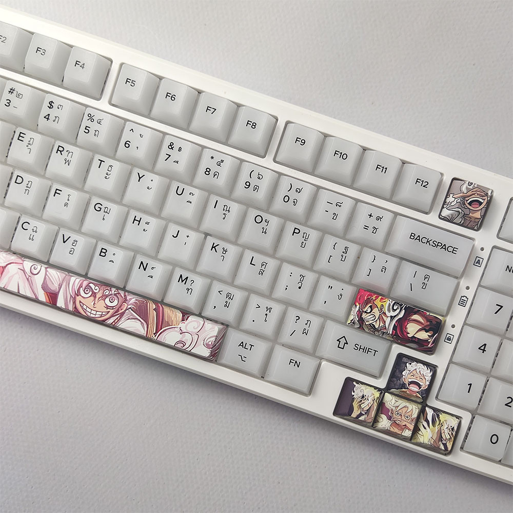 8/12pcs Luffy Keycaps โปรไฟล์เชอร์รี่ PBT Dye Sublimation One Piece ...