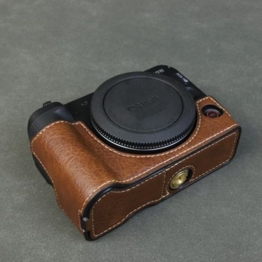 Canon R50V เคสป้องกันกล้อง R50v กระเป๋ากล้องฐานซองหนัง R50v ครึ่งชุดฐาน ...