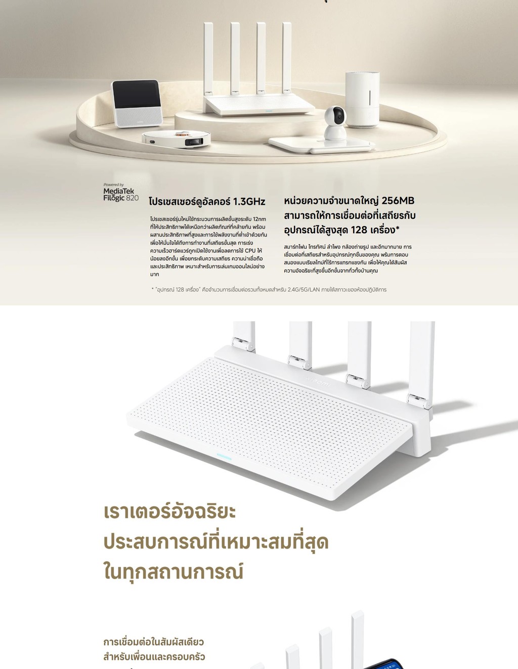 Xiaomi Router AX3000T เราเตอร์ Wi-Fi 6 Mesh Xiaomi ความเร็ว 3000Mbps ...