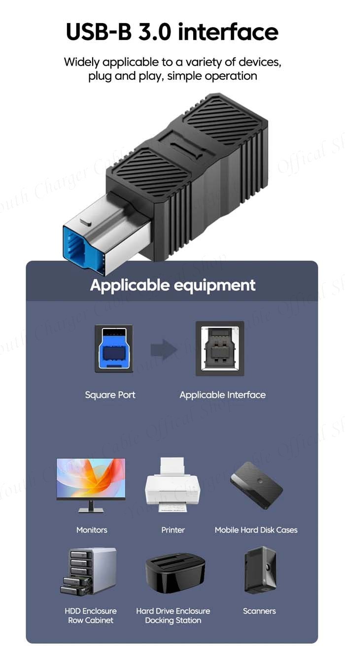 5Gbps USB-B 3.0 อะแดปเตอร์เครื่องพิมพ์ USB-B ชายประเภท C/USB หญิงแปลง ...