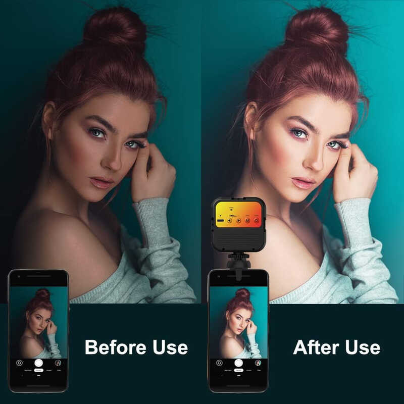 Elfofle Rechargeable LED Video Dimmable Mini Selfie Camera Ring Light