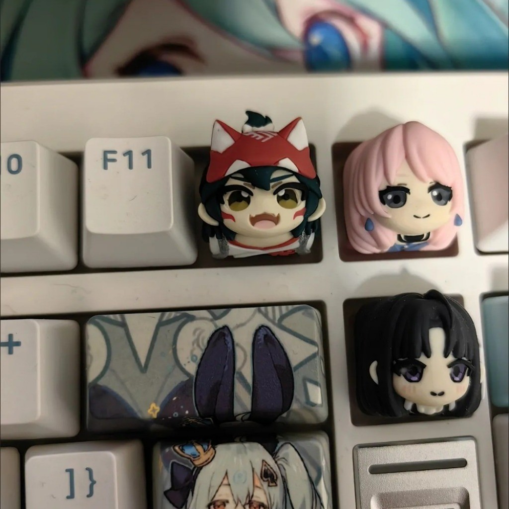 Overwatch Keycaps การ์ตูนน่ารัก MX Switch 3D Mechanical Resin Keycaps ...