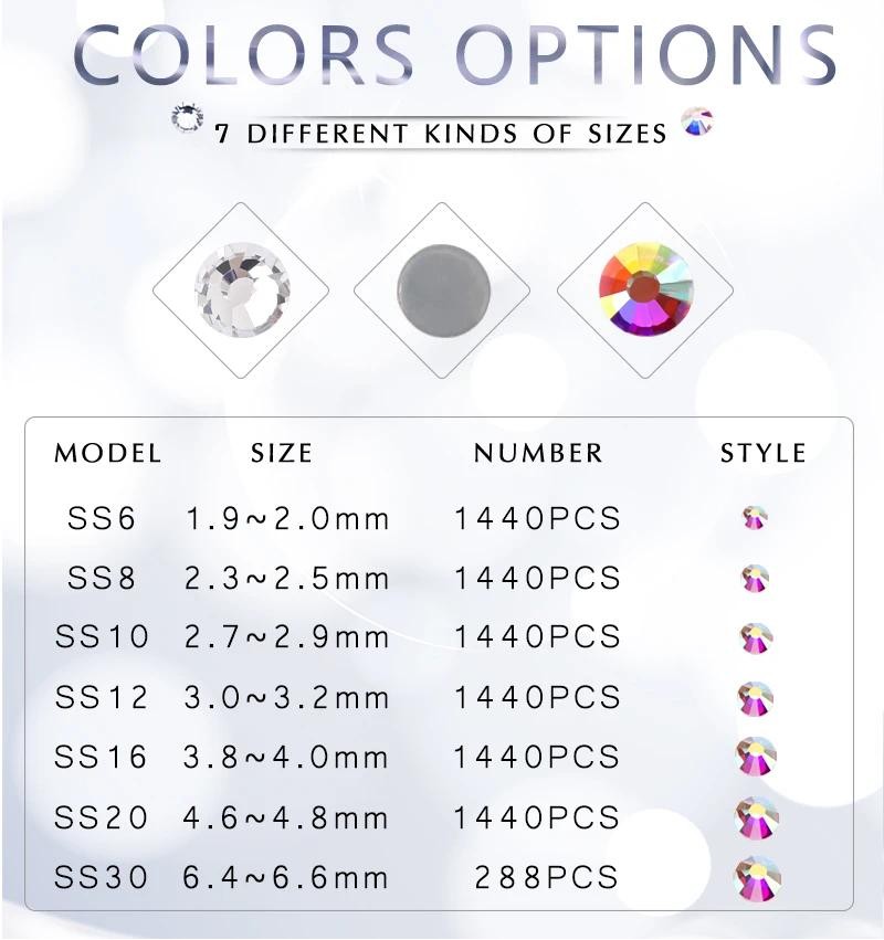 Blue Series SS6-SS30 Hotfix Rhinestone DIY แก้วคริสตัล Glitter อัญมณี ...