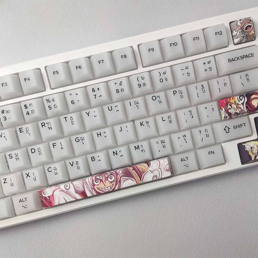 8/12pcs Luffy Keycaps โปรไฟล์เชอร์รี่ PBT Dye Sublimation One Piece ...