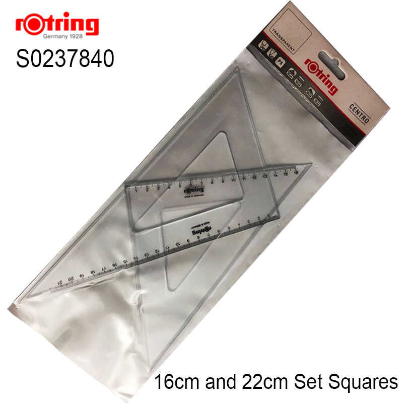 Triangular Rotring Ruler เครื่องมือวาดรูปสี่เหลี่ยมจัตุรัสใส 2 ชิ้น ...