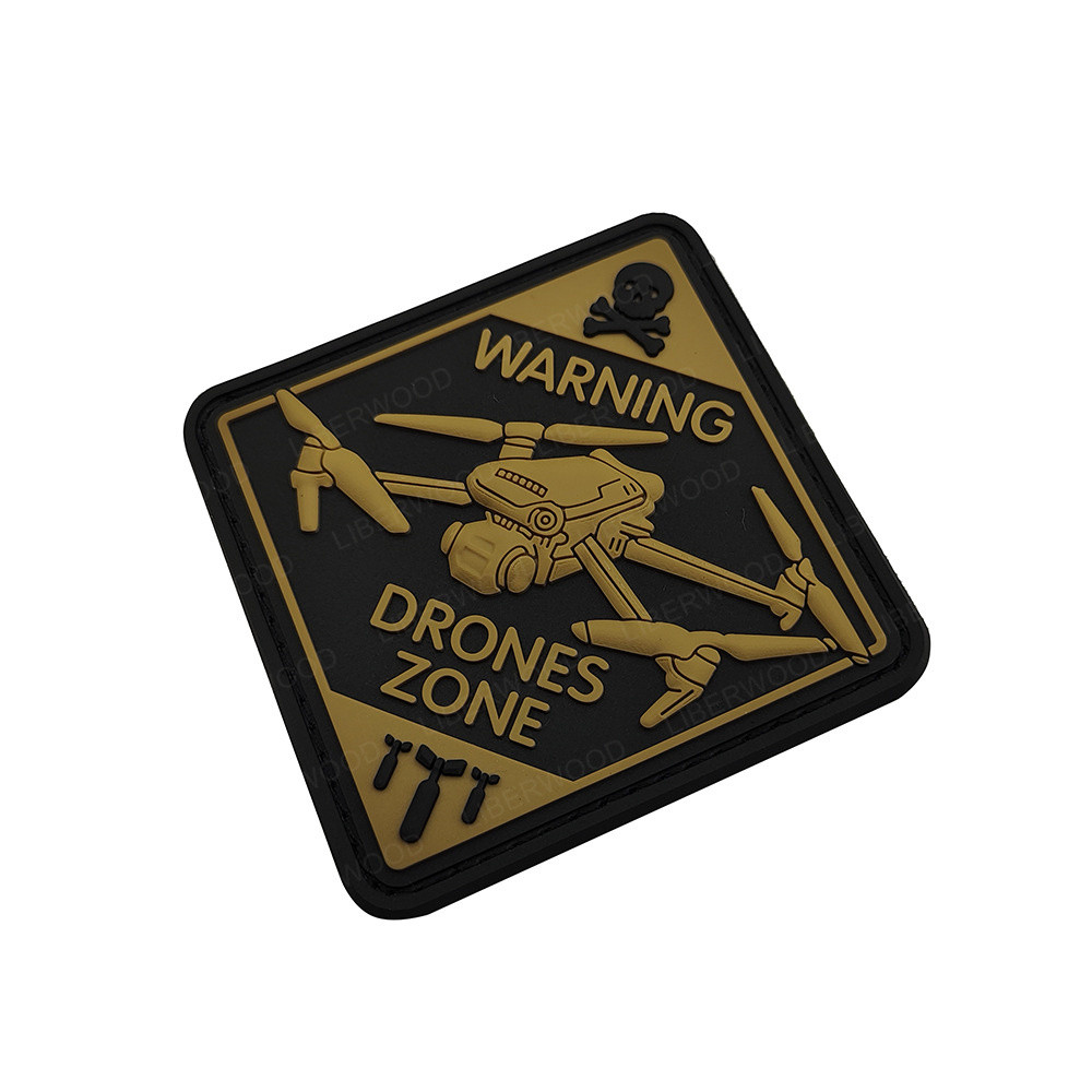 Warning DRONES ZONE ยุทธวิธี Patch Unmanned Aerial รถ UAV 3D PVC Hook ...