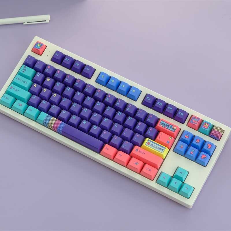 Only】Back 【Keycap in the game Keycaps 129 Keys Profile PBT Five-Sided ...