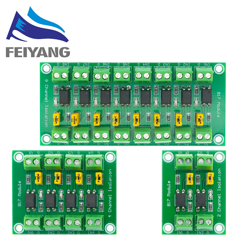 Pc817 2/4 ช่อง Optocoupler บอร์ดแยกแรงดันไฟฟ้าอะแดปเตอร์แปลงโมดูล 3.6 ...