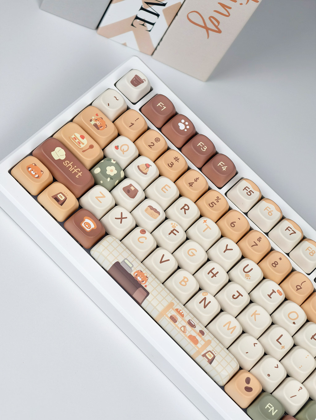 Red Panda Cafe Keycaps 120 + คีย์ MOA โปรไฟล์ PBT Dye Sublimation ส่วน ...