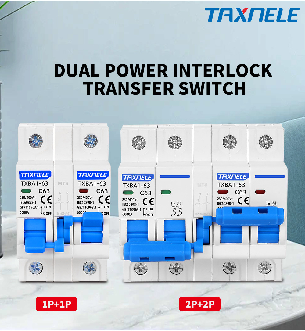 1p + 1P 2P 2P MTS AC Dual Power Manual Transfer Switch Circuit Breaker ...