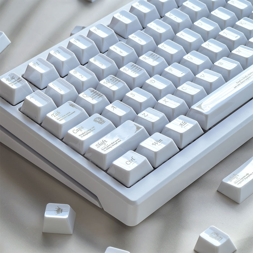 Porcelain FeelingBlack คํา Porcelain Keycaps โปรไฟล์เชอร์รี่ PBT Dye ...