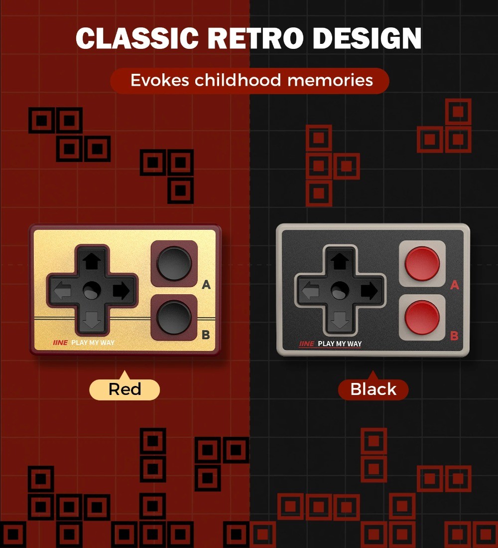 IINE Gamebrick Mini Retro Controller/ตัวควบคุมแบบพกพา/อายุการใช้งาน ...