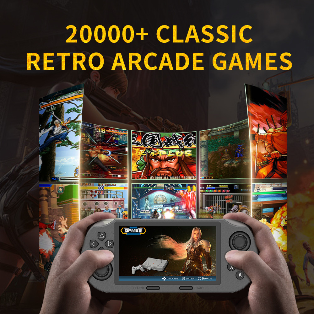 Sf3000 แบบพกพาคอนโซลเกมมือถือ 4.5 นิ้วหน้าจอ IPS Retro เครื่องเล่น ...