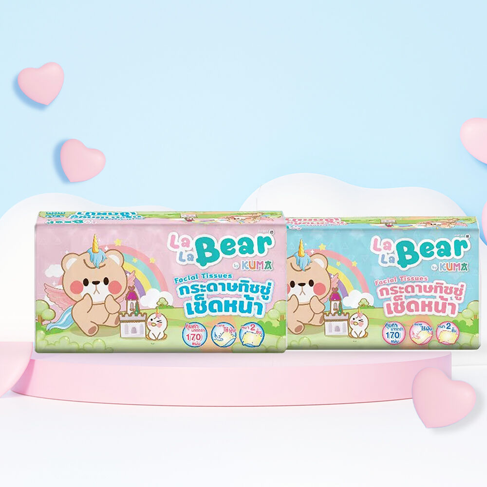KUMA Lala Bear Facial Tissue 170Sheets กระดาษทิชชู่เช็ดหน้า 170 แผ่น. ...