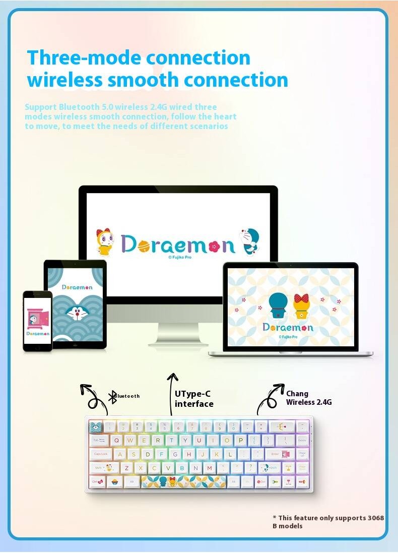 Akko 5087s Doraemon Rainbow Edition Co branded Mechanical Keyboard the ...